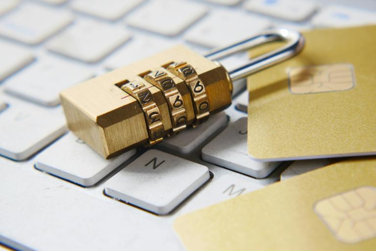 Padlock on a keyboard